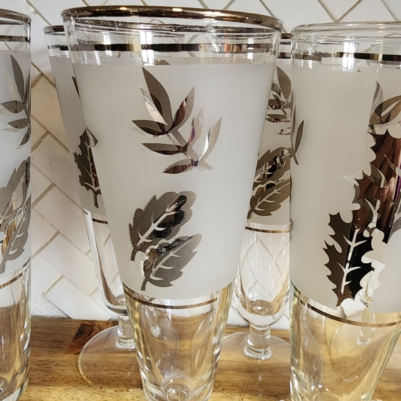 Vintage Libbey Silver Leaf Liquor Champagne Glasses (set of 7) - Picture 6 of 9